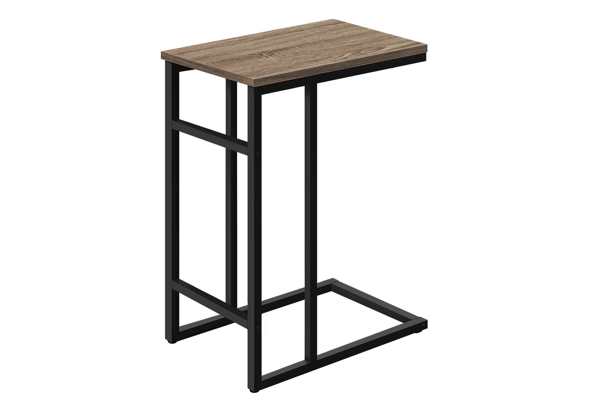 ACCENT TABLE - 24"H / DARK TAUPE / BLACK METAL